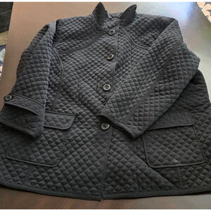 Women's Vintage 80s 90s Braetan Black Quilted Jacket L Excellent Condition